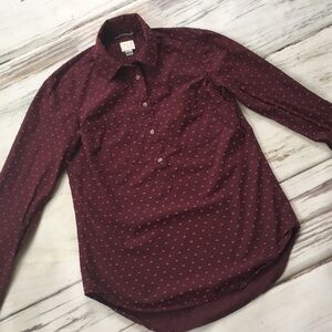A New Day Button Down Shirt Top Blouse Red XS